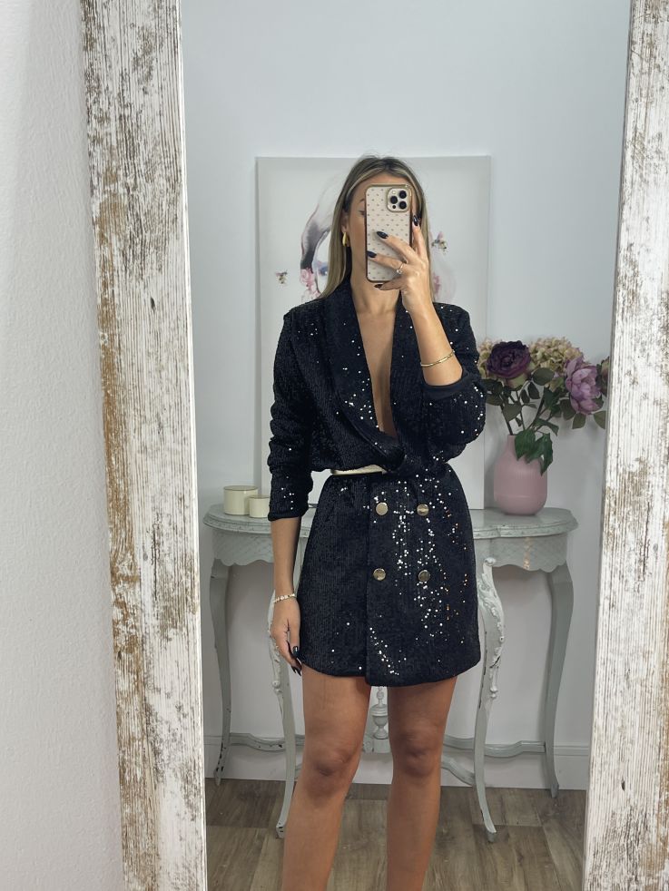 Blazer vestido lentejuelas deals
